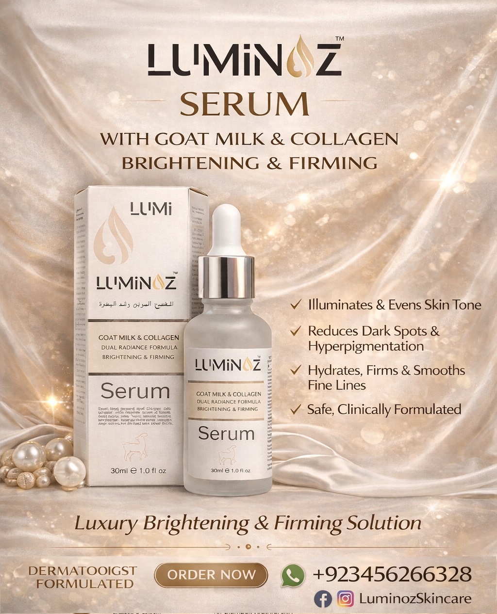 Luminoz Dual Radiance Goat Milk & Collagen Serum